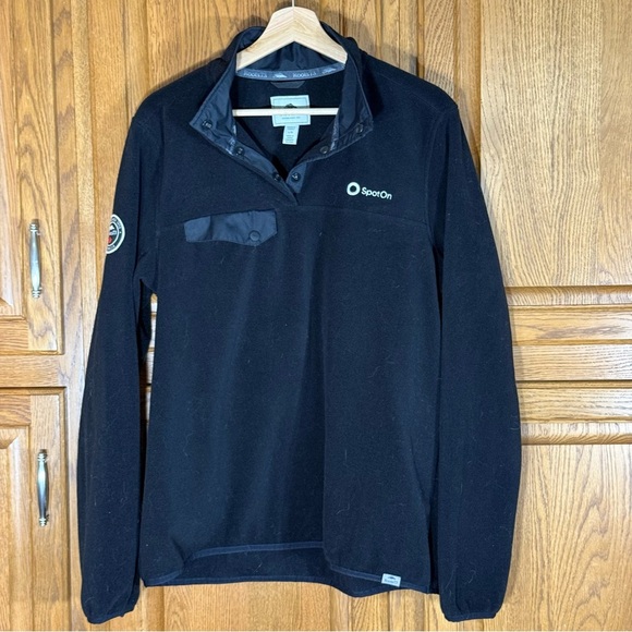 Roots Jackets & Blazers - Roots73 Black Microfleece Pullover Lightweight Cozy Women’s Large